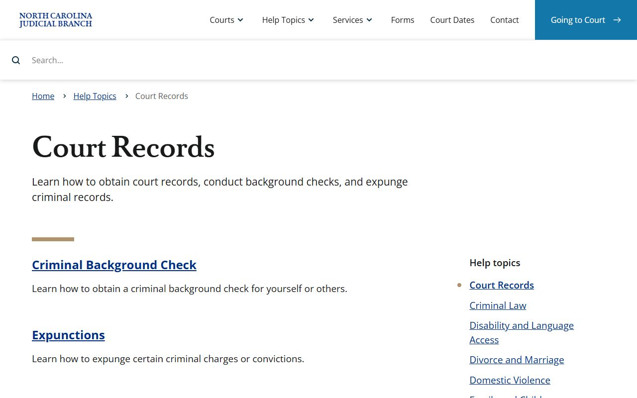 Robeson County court records help topic