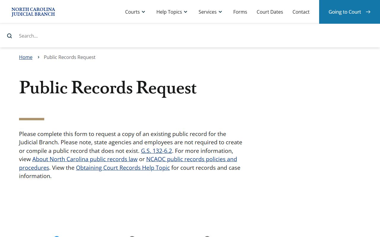 Robeson County court records public records request form