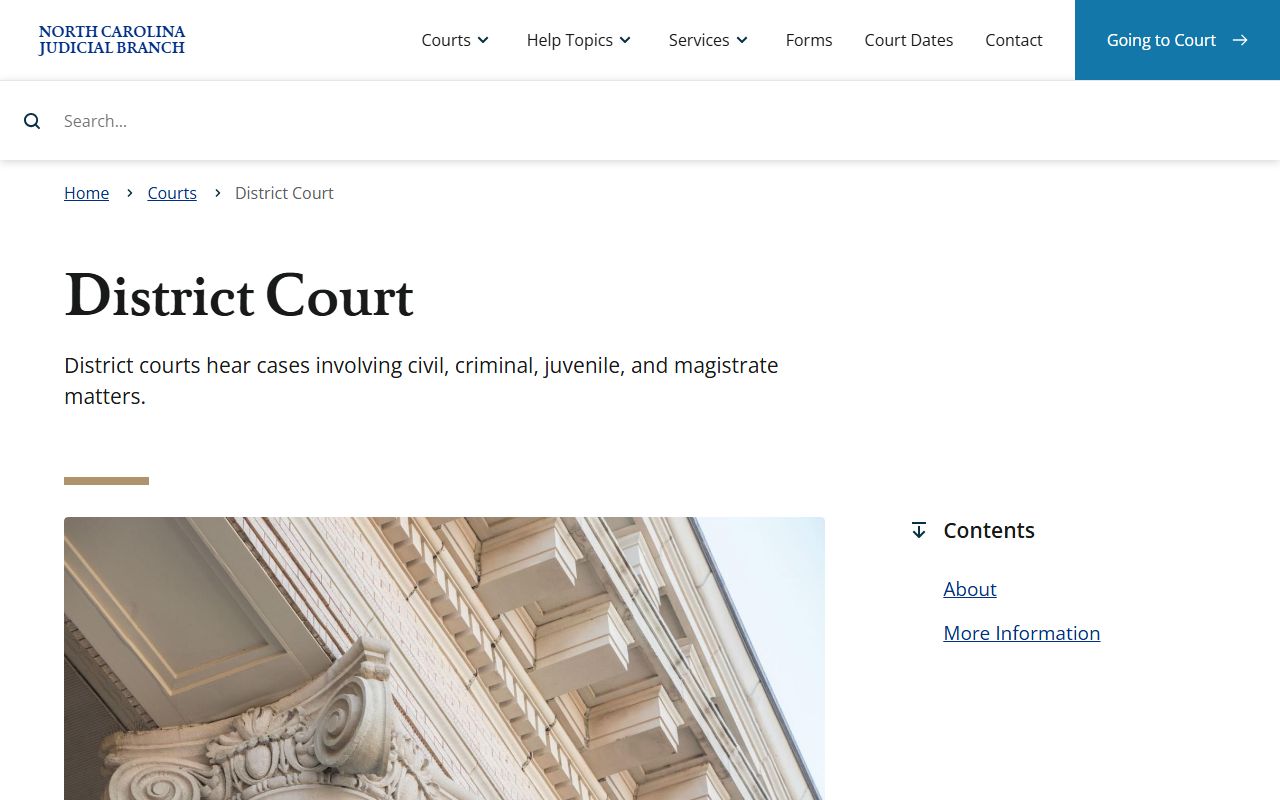 Robeson County Superior Court records District Court page
