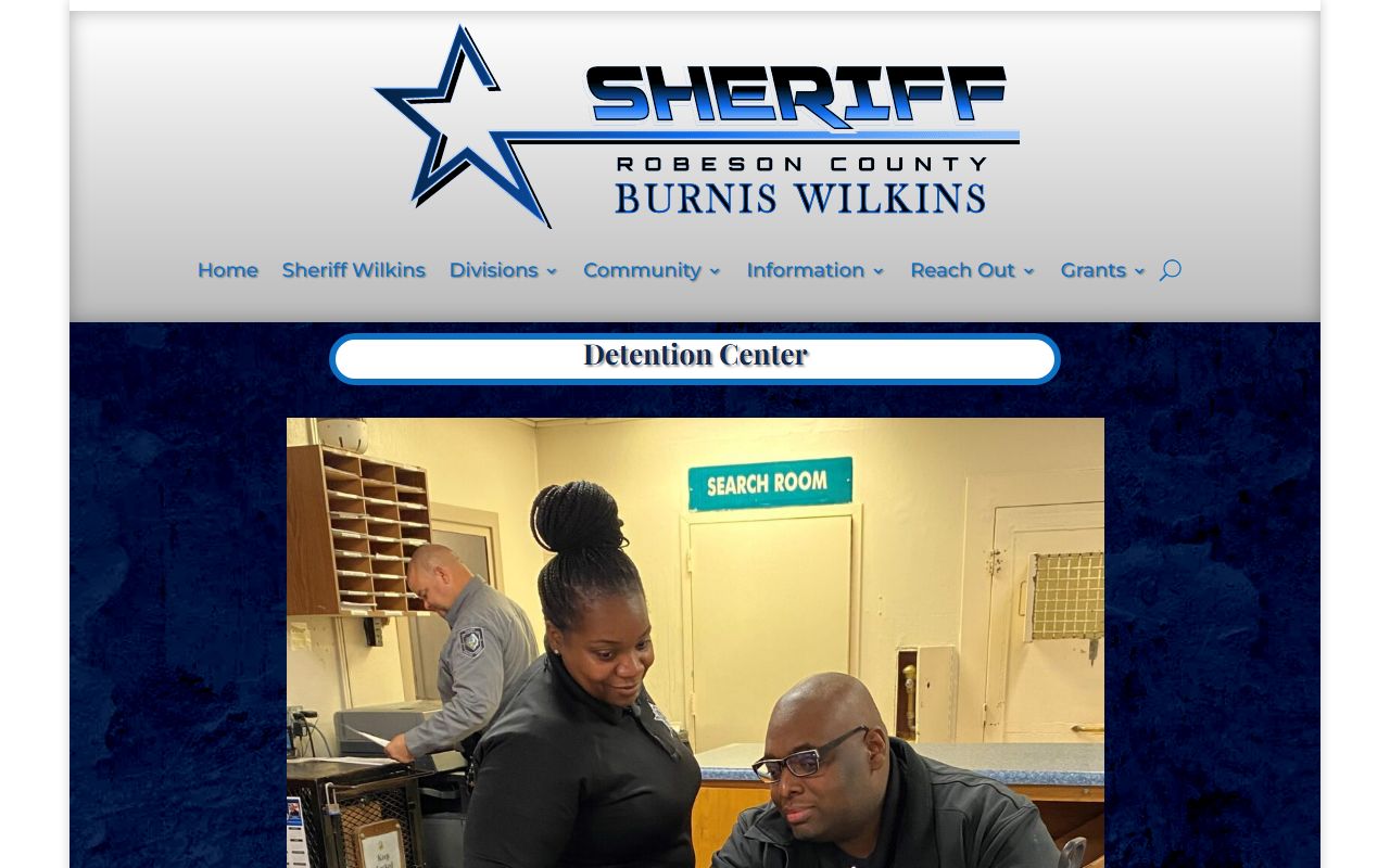 Robeson County inmate records detention center page