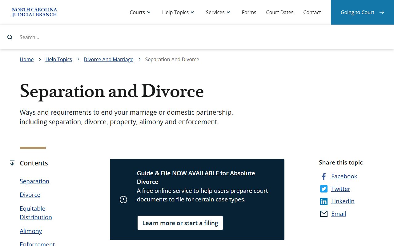 Robeson County marriage and divorce records separation and divorce